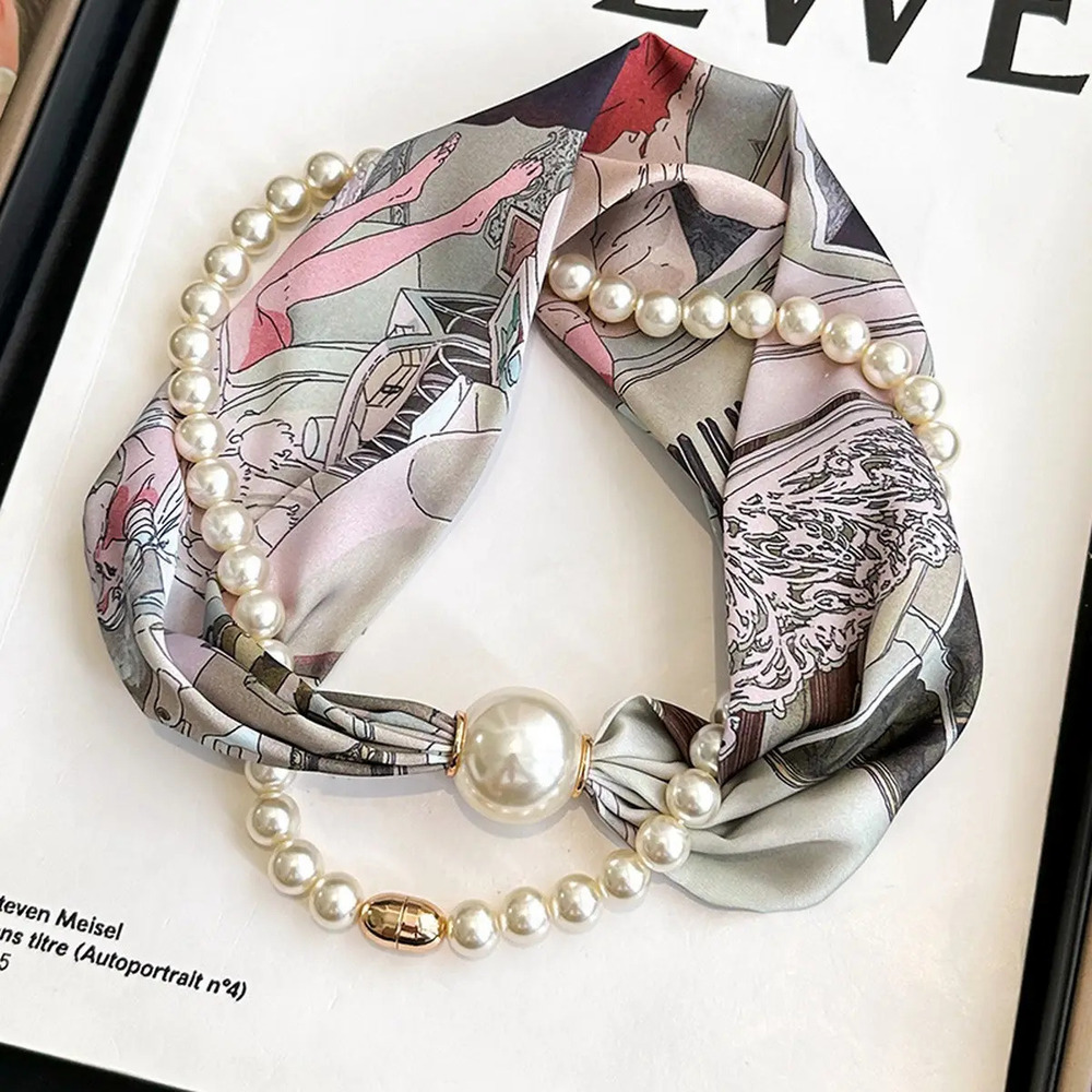 X69 Type6 | Gianzhijie Pearl Magnetic Skinny Silk Neck Scarf